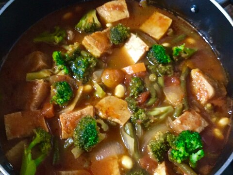 冷凍豆腐と鶏肉のトマト煮込み♡